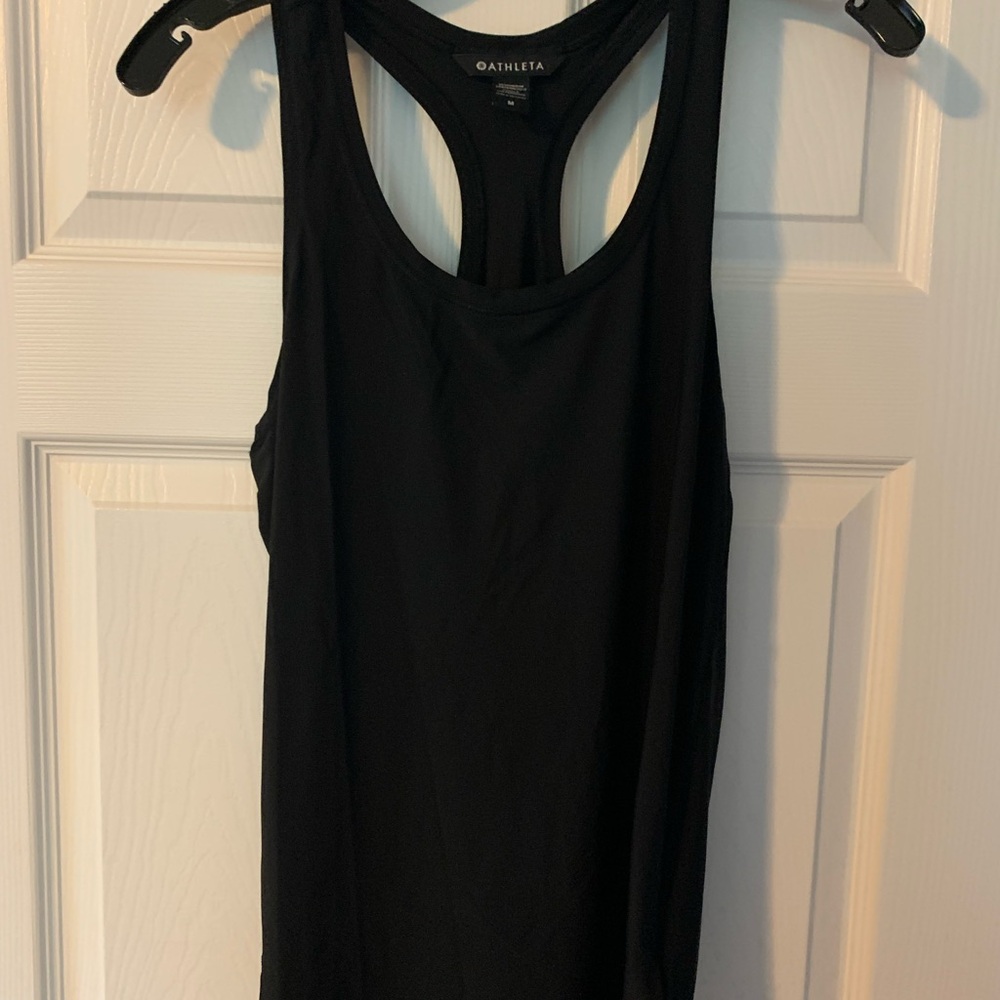 Athleta Black Sleeveless Fitted Tank Top
